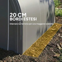 Outsunny Tendone da Giardino per Auto e Attrezzi con Ingresso a Cerniera, Picchetti e Funi, 500x300x240 cm(m-8)