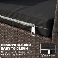 Outsunny Outdoor Seat Cushion Pads for Rattan Furniture, 3 PCs Garden Furniture Cushions, Black(m-7)