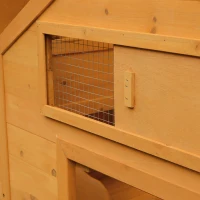 PawHut Poulailler en bois accueillant 4 poules, cage à poules avec pondoir, toit imperméable ouvrable, tiroir amovible, jaune(m-9)