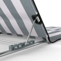 Outsunny Opvouwbaar ligbed met neksteun ligstoel met 5-traps verstelbare rugleuning draagtas lichtgrijs(m-11)