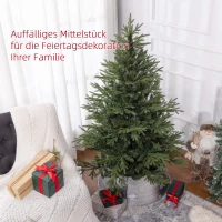 HOMCOM Kerstboom 150 cm, realistisch uiterlijk, snel op te zetten, inclusief standaard, brandveilig kunststof(m-4)