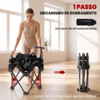 SPORTNOW Trampolim de Fitness Dobrável 104 cm com Barra Ajustável em 3 Alturas e Bolsa de Transporte Preto(m-4)