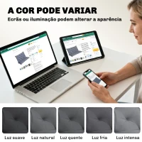 Outsunny Almofada para Banco de Jardim com Encosto, 100x98x8 cm, Almofada de Banco de 2 Lugares para Interior e Exterior com Enchimento Espesso e Tiras de Fixação, para Baloiço, Terraço, Varanda Cinzento Escuro(m-7)