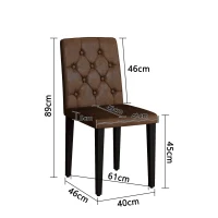 Lot de 4 chaises de salle à manger, style luxe européen, patins antidérapants et silencieux, 42x46x89 cm, Brun+Noir(m-3)