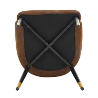 Lot de 2 chaises de salle à manger, dossier motif éclair stylé, déperlante et facile d'entretien, 47.3x44x91 cm, Marron+Noir(m-8)