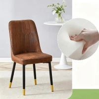 Lot de 2 chaises de salle à manger modernes, assise rembourrée, embouts antidérapants, 43x41.5x89 cm, Marron+Noir(m-6)