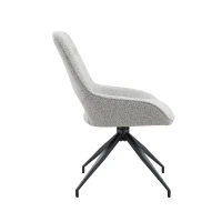 Chaise de salle à manger pivotante 360°, accoudoirs, patins réglables antidérapants, 50x50x87 cm, Gris+Beige(m-9)