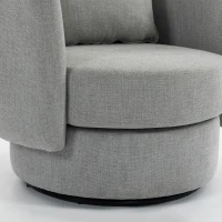 HOMCOM Accentstoel met 360° draaivoet, clubfauteuil van linnenstof met kussen in lichtgrijs(m-10)