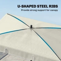 Outsunny 2 x 1.3m Garden Parasol Umbrella, Outdoor Market Table Umbrella with Ruffles & Aluminium Pole, Rectangular Tilting Parasol Sun Shade Canopy, Cream White(m-5)