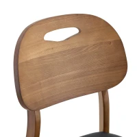 Lot de 2 chaises de salle à manger modernes, poignée de transport et assise rembourrée, facile à nettoyer, 50x44x88 cm, Noir(m-5)