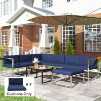 Outsunny 14-piece Dining Set Cushions - Dark Blue(m-10)