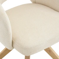 Lot de 2 chaises pivotantes style rétro luxe léger, revêtement en tissu structuré, 45x48x85 cm, Couleur naturelle(m-8)