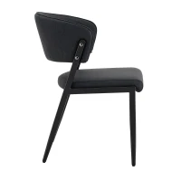 Chaise de salle à manger moderne rembourrée, design épuré, dossier ergonomique, 51x49x78 cm, Noir(m-10)