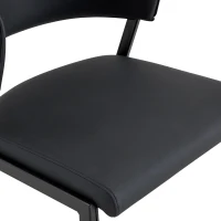 Chaise de salle à manger moderne rembourrée, design épuré, dossier ergonomique, 51x49x78 cm, Noir(m-7)