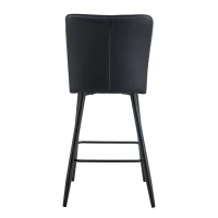 Ensemble 2 tabourets de bar 101 cm, dossier ergonomique, pieds réglables antidérapants, 44x44x101 cm, Noir(m-10)
