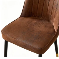 Lot de 2 chaises de salle à manger modernes, assise rembourrée, embouts antidérapants, 43x41.5x89 cm, Marron+Noir(m-9)