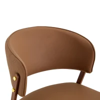 Chaise de salle à manger moderne rembourrée, design épuré, dossier ergonomique, 51x49x78 cm, Marron(m-5)