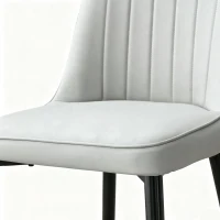 Lot de 2 chaises de salle à manger modernes, assise rembourrée, embouts antidérapants, 43x41.5x89 cm, Gris clair(m-10)