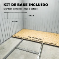 Outsunny Abrigo de Jardim 280x130x172cm Abrigo de Exterior de Aço Galvanizado com Porta Corredeira e Ventilações Cinza Escuro(m-17)