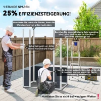 Outsunny Gereedschapsschuur tuinhuis met raam puntdak outdoor metaal kolengrijs(m-4)