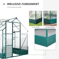 Outsunny kas voor in de tuin kweekkas tomatenhuis koude kas 250 x 190 x 219 cm(m-4)