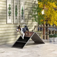 PawHut Rampe d'agilité pour chien équipement d'agilité pour chiens cadre en A surface antidérapante 173 x 59 x 66 cm gris(m-10)