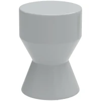 Outsunny Sitzhocker aus Keramik 120kg belastbar Ø33 x 45,5 cm Wetterfest Garten Hocker in Sanduhrform Hellgrau(m-1)