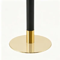 Table d'appoint ronde, plateau anti-rayures facile à nettoyer, 60x60x74 cm, Noir(m-7)