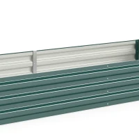 Outsunny Stalen verhoogde plantenbak, open bodem, eenvoudige montage, 95L x 90,5B x 29,8H cm, Groen(m-12)