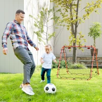 HOMCOM Double Sided Football Rebounder Net, Football Rebound Goal with Five Adjustable Angles, Orange(m-10)