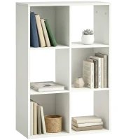 HOMCOM Boekenkast Staande Kast met 3 Niveaus Smalle Kast met Kantelbeveiliging Opbergkast voor Woonkamer Slaapkamer Kantoor Wit(m-11)