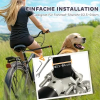 PawHut Hondenriem voor Fiets, Elastisch Koord, Stalen Buis, 124 cm, Zwart(m-4)