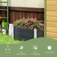 Outsunny 108L Raised Garden Bed, Galvanized Steel Elevated Planter Box w/ Installation Gloves for Backyard, Patio to Grow Vegetables, Herbs, and Flowers, 66 x 47 x 40cm, Grey(m-6)
