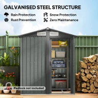 Outsunny 4.3 x 5ft Outdoor Garden Storage Shed - Grey Wood Effect(m-4)