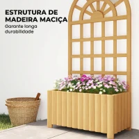 Outsunny Floreira com Treliça de Madeira para Plantas Trepadeiras com Orifícios de Drenagem Floreira Elevada 60x30x120 cm Madeira(m-7)