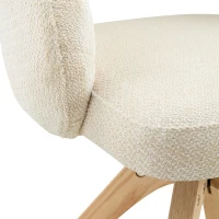 Lot de 2 chaises pivotantes style rétro, piètement 4 pieds en bois massif, patins antidérapants, 46x49x84 cm, Couleur naturelle(m-7)