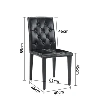 Lot de 4 chaises de salle à manger, style luxe européen, patins antidérapants et silencieux, 42x46x89 cm, Noir(m-3)