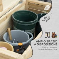 Outsunny Baule da Esterno da 155L in Legno con Coperchio in Metallo e 2 Ammortizzatori, 110x50x50 cm, color Legno(m-4)