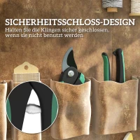 Outsunny Tuin gereedschapset 2 Stuks Tuin gereedschap van Metaal Tuingereedschappen met Tuinschaar Groen+Zwart(m-7)