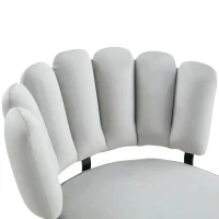 Lot de 2 chaises de salle à manger, mousse haute densité, patins antidérapants, 60x48x80 cm, Gris clair+Noir(m-4)