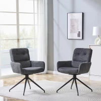 Chaise pivotante de salle, manger style luxe léger européen, lot de 2, patins antidérapants, 55x50x85 cm, Gris foncé(m-4)