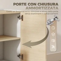 HOMCOM Credenza Buffet Stile Nordico con 3 Armadietti, in Legno, 120x35x73.5 cm, Bianco e color Legno(m-7)
