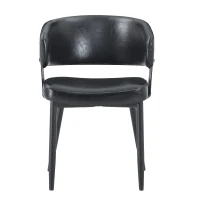 Lot de 2 chaises de salle à manger style mid-century, design tonneau, haute densité ergonomique, 46.5x48x77.3 cm, Noir(m-2)