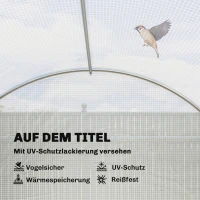 Outsunny foliekas, plastic overdekking, netdeur, steunstangen, Wit(m-5)