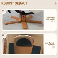 HOMCOM Relaxfauteuil met voetenbank, loungestoel met ligfunctie, schommelstoel voor woonkamer of slaapkamer, kunstleer, crèmewit(m-7)