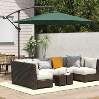 Outsunny 3 m Overhanging Cantilever Parasol, with Cross Base - Dark Green(m-14)