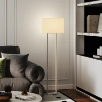 HOMCOM Lampada da Terra da 150 cm con 3 Modalità, Luminosità Regolabile e Interruttore a Pedale, Bianco(m-10)