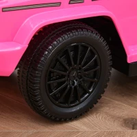 HOMCOM Porteur Enfants Voiture Enfant Multi-équipée 12-36 Mois klaxon Marche-Pieds, Garde-Corps et ombrelle Rose(m-11)