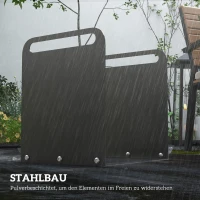 Outsunny Brandhoutrek, 2 Draaghandvaten, Stalen Frame, tot 30 kg, 36x30x36cm, Zwart(m-5)