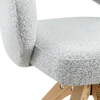 Lot de 2 chaises pivotantes style rétro, piètement 4 pieds en bois massif, patins antidérapants, 46x49x84 cm, Couleur naturelle(m-6)